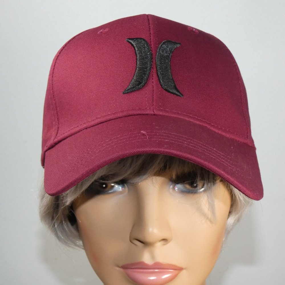 REDUCED! "H" logo ball cap burgundy with black logo - Hurley